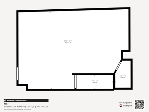 Floor plan for 2 beds, 1.5 baths, 1262 sqft